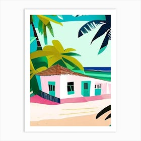 Little Corn Island Nicaragua Muted Pastel Tropical Destination Art Print