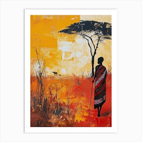 African Savannah, Boho Wall Art Print