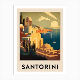 Santorini 2 Vintage Travel Poster Art Print