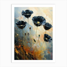 Bright Black Poppies Pt. 2 Art Print