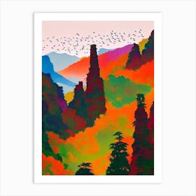 Zhangjiajie National Forest Park 1 China Abstract Colourful Art Print