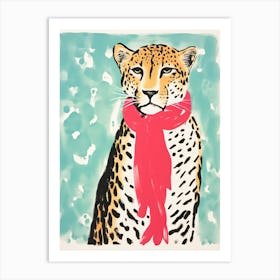 Leopard In Scarf Art Print