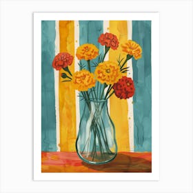 Carnations In A Vase 1 Art Print