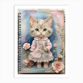 Kitty In A Dress Art Print