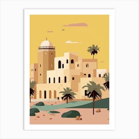 Qatar Travel Illustration Art Print