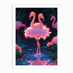 Pink Flamingos 4 Art Print