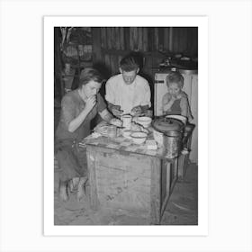 Family Eating Breakfast, Mays Avenue Camp, Oklahoma City, Oklahoma, See General Caption No, 21 By Russell Lee Art Print