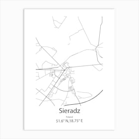 Sieradz,Poland Minimalist Map Affiche