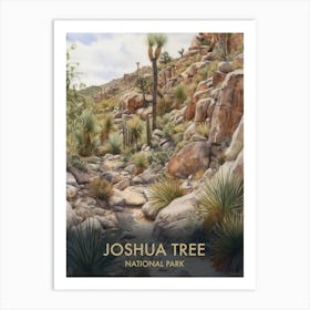 Joshua Tree National Park Watercolour Vintage Travel Poster 2 Art Print