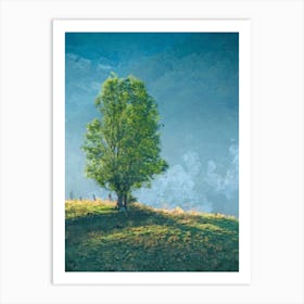 Lonely Tree On A Hill Art Print