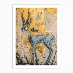 Antelope Precisionist Illustration 2 Art Print