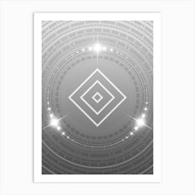 Geometric Glyph in White and Silver with Sparkle Array n.0224 Art Print