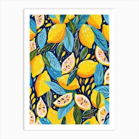 Lemons Seamless Pattern 1 Art Print