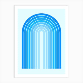 Frosty Blue boho minimal arch Art Print