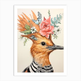 Bird With A Flower Crown Hoopoe 4 Art Print