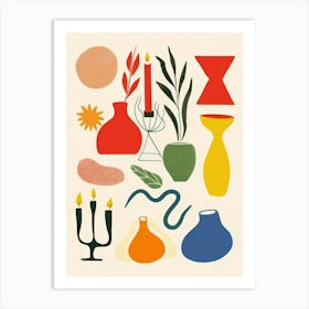 Abstract Vases And Objects 5 Art Print