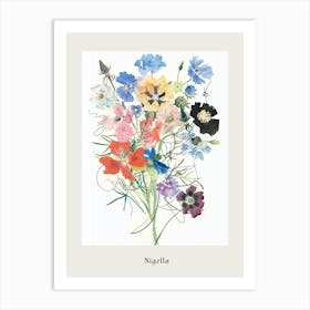 Nigella 3 Collage Flower Bouquet Poster Art Print