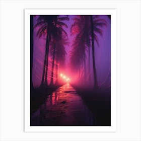 Synthwave Palm Trees Art Print