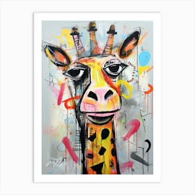 Giraffe 54 Basquiat style Art Print