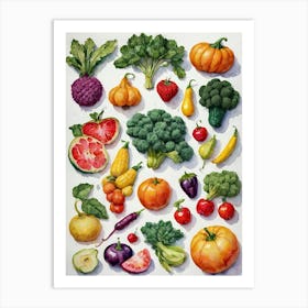 Fruits And Vegetables 1 Art Print