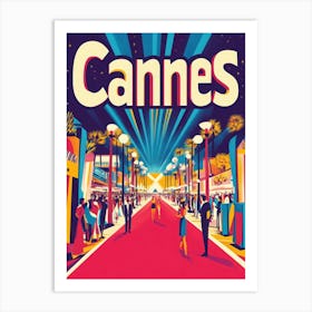 Aihrgdesign A 1970s Inspired Travel Poster For Cannes Art Print