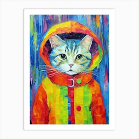 Purrsonal Elegance; Cat Inspired Oil Art Art Print