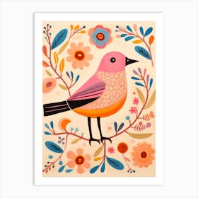 Pink Scandi Dipper 2 Art Print