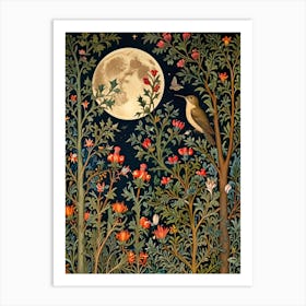 William Morris Moonlight In The Woods 44 Art Print