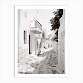 Mykonos, Greece, Photography In Black And White 3 Art Print