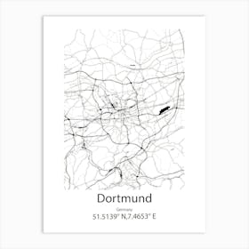 Dortmund,Germany Minimalist Map Art Print