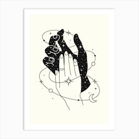 Tarot Card Monoline Hand Drawing Aesthetic Illustration Art Print