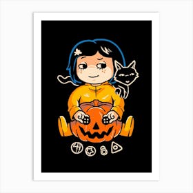 The Other Pumpkin - Dark Funny Goth Girl Halloween Gift Art Print