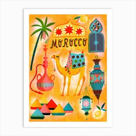 Screenprint Vintage Travel Morocco Art Print