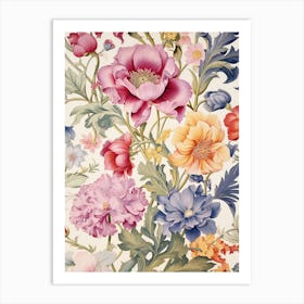 Floral Wallpaper 317 Art Print