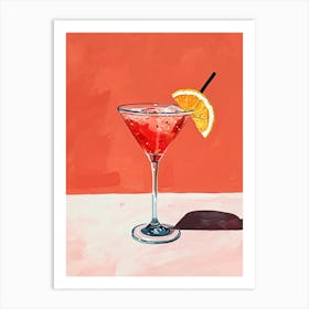 Red Martini Coctail Art Print