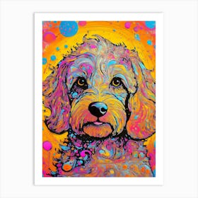 Colourful Cockapoo Dog Portrait Art Print