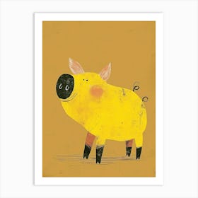 Yellow Pig 3 Art Print