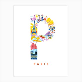 Paris France Travel Illustration Art Print