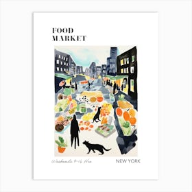 The Food Market In New York 3 Illustration Poster Art Print