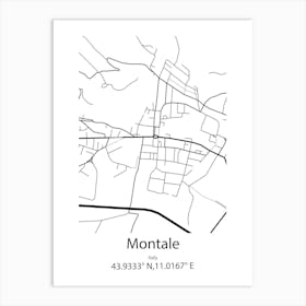 Montale,Italy Minimalist Map Art Print