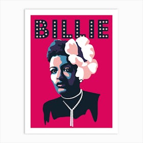 Billie Holiday Jazz Icon Pink Art Print