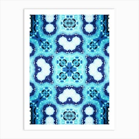 Blue And White Abstract Pattern Art Print