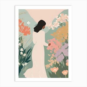 Woman In The Garden Art Print