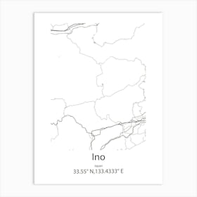 Ino,Japan Minimalist Map Poster