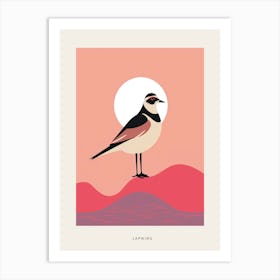 Minimalist Lapwing 4 Bird Poster Art Print