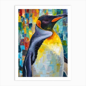 King Penguin Fernandina Island Colour Block Painting 1 Art Print