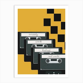 Tape Cassette Vhs Music Retro Vintage Old Art Print