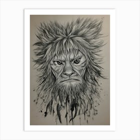 Lion Head 2 Art Print