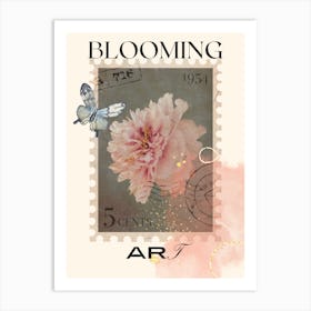 Blooming Aster Butterfly Art Print