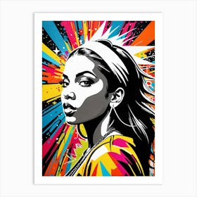 Graffiti Mural Of Beautiful Hip Hop Girl 65 Art Print